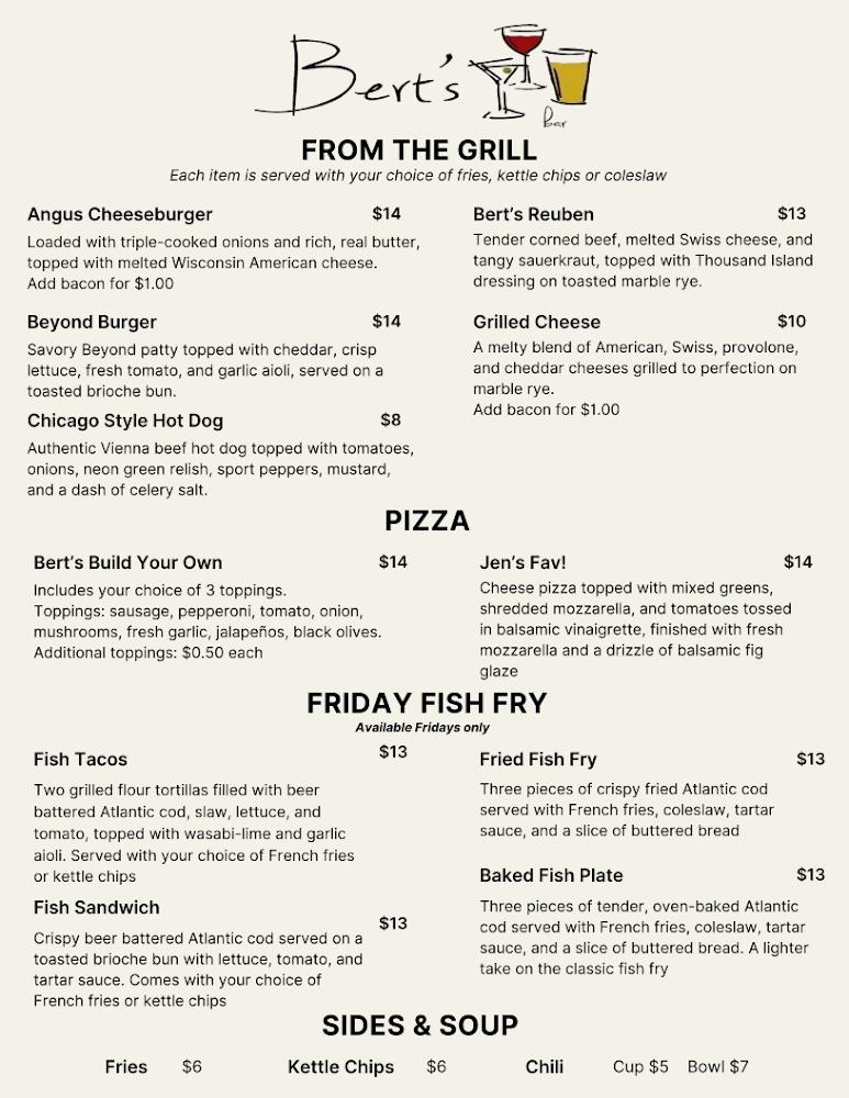 Bert's Bar & Grill Menu image 2